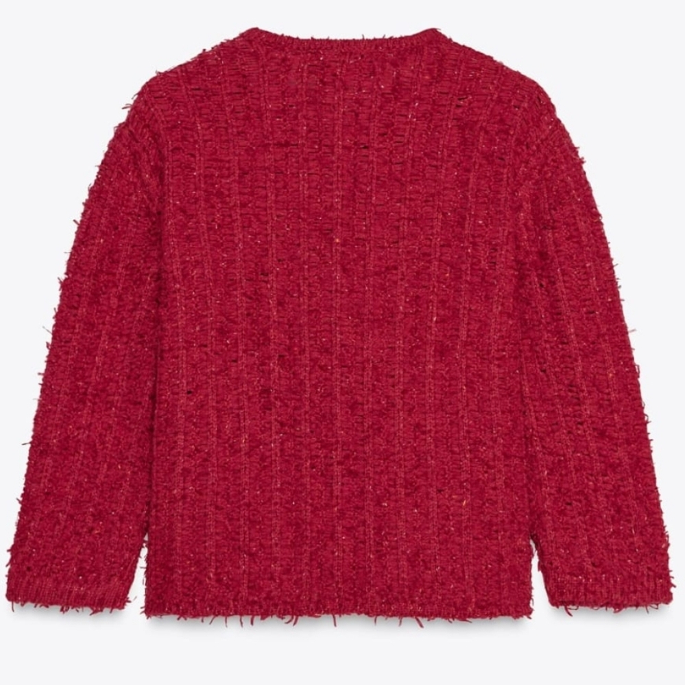 Zara's Knit Cardigan With Elbow-length Sleeves - Picture 2 of 9